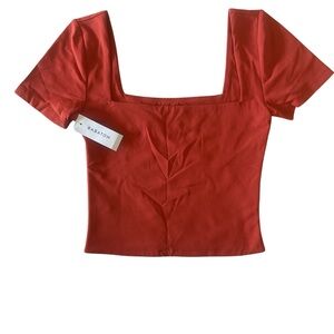 NWT Babaton Scarlet Square Neck Blouse